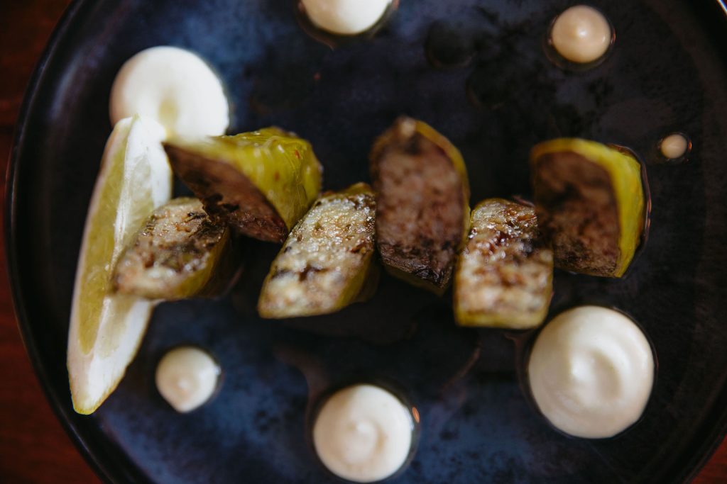 Dolmadakia vine leave with wasabi mayo by Aragma Ibiza