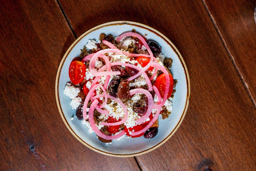 Dakos Salad with feta and kalamata olives